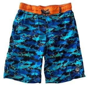 ZEROXPOSUR boys shark print swim shorts size 14/16 like new